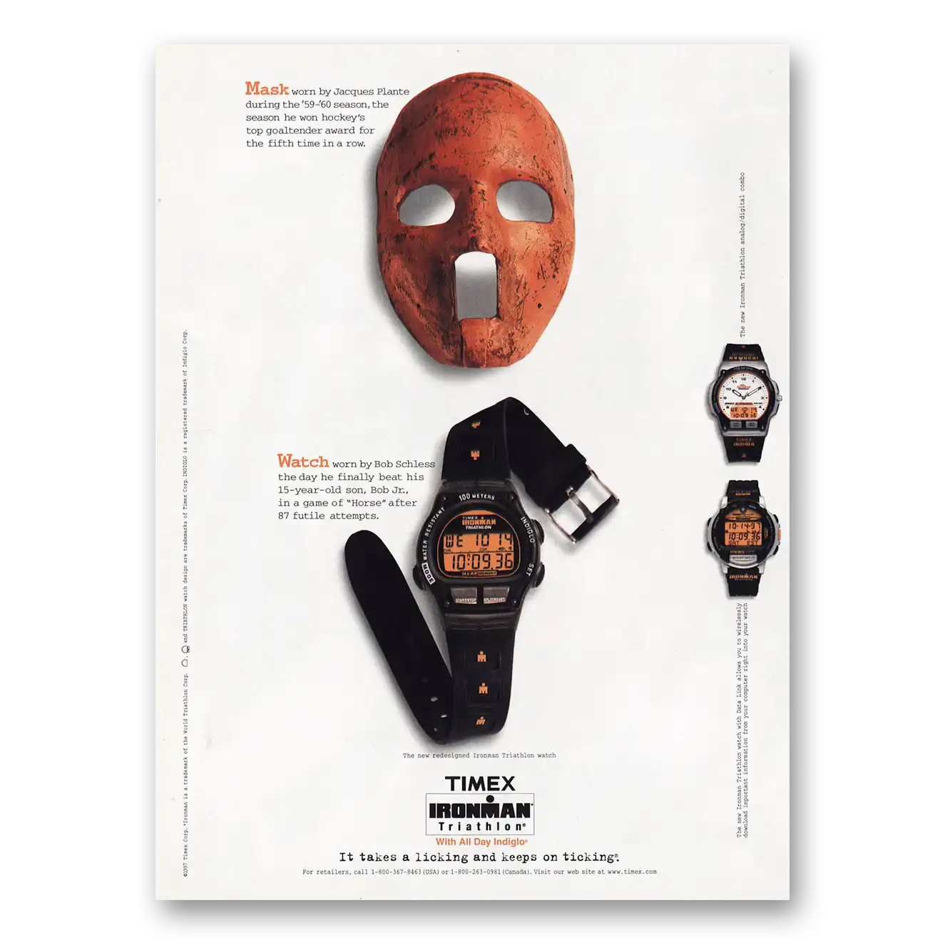 1998 Timex Watch Ironman Triathlon Vintage Magazine Print Ad