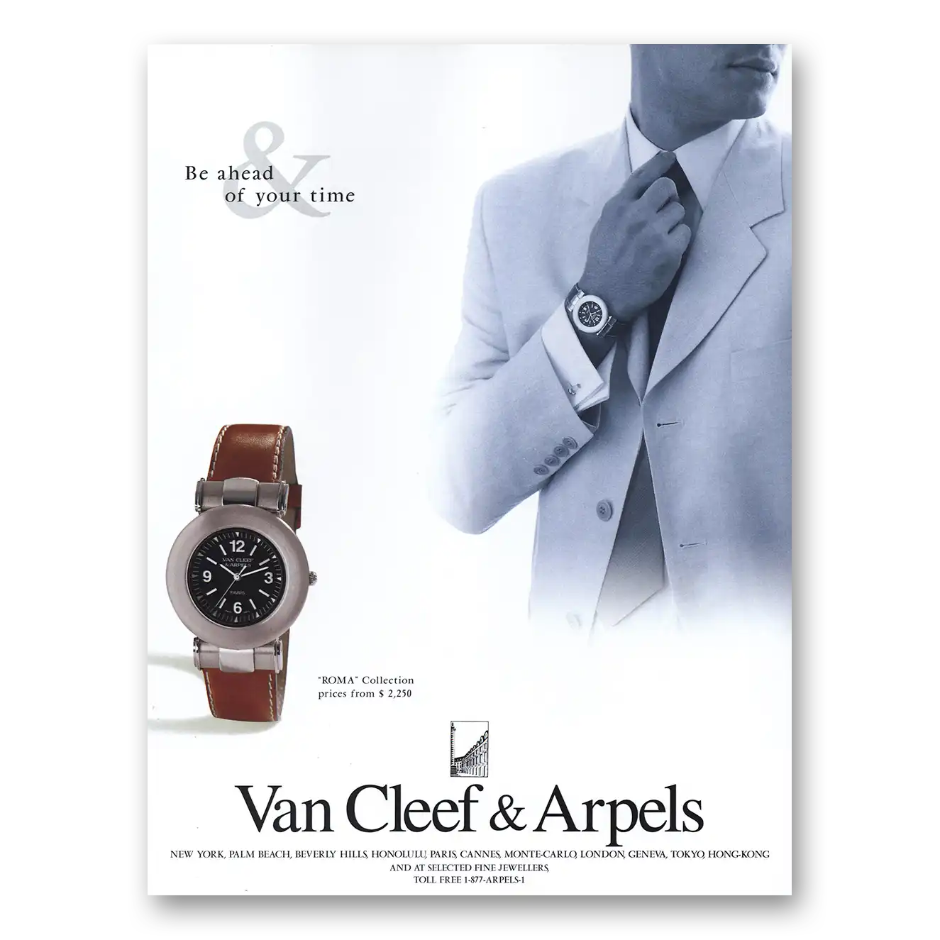 1998 Van Cleef & Arpels Watches Be Ahead of Your Time Vintage Magazine Print Ad