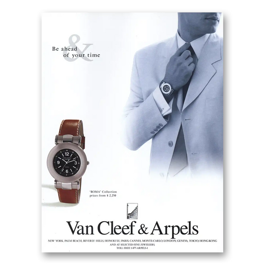 1998 Van Cleef & Arpels Watches Be Ahead of Your Time Vintage Magazine Print Ad