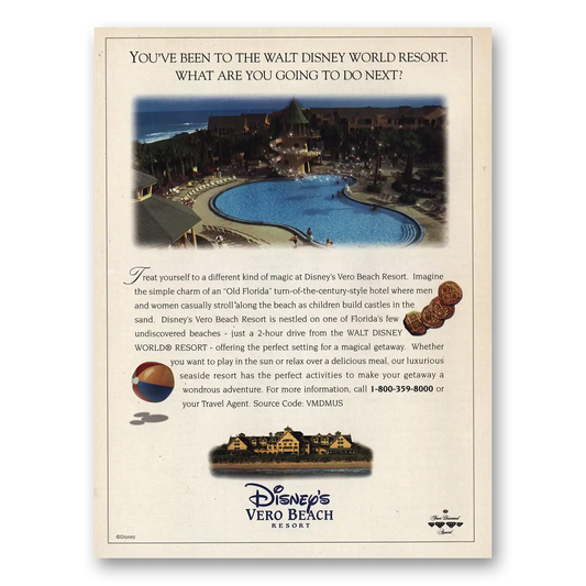 1998 Disneys Vero Beach Resort What Are You Going to Do Next Vintage Magazine Print Ad