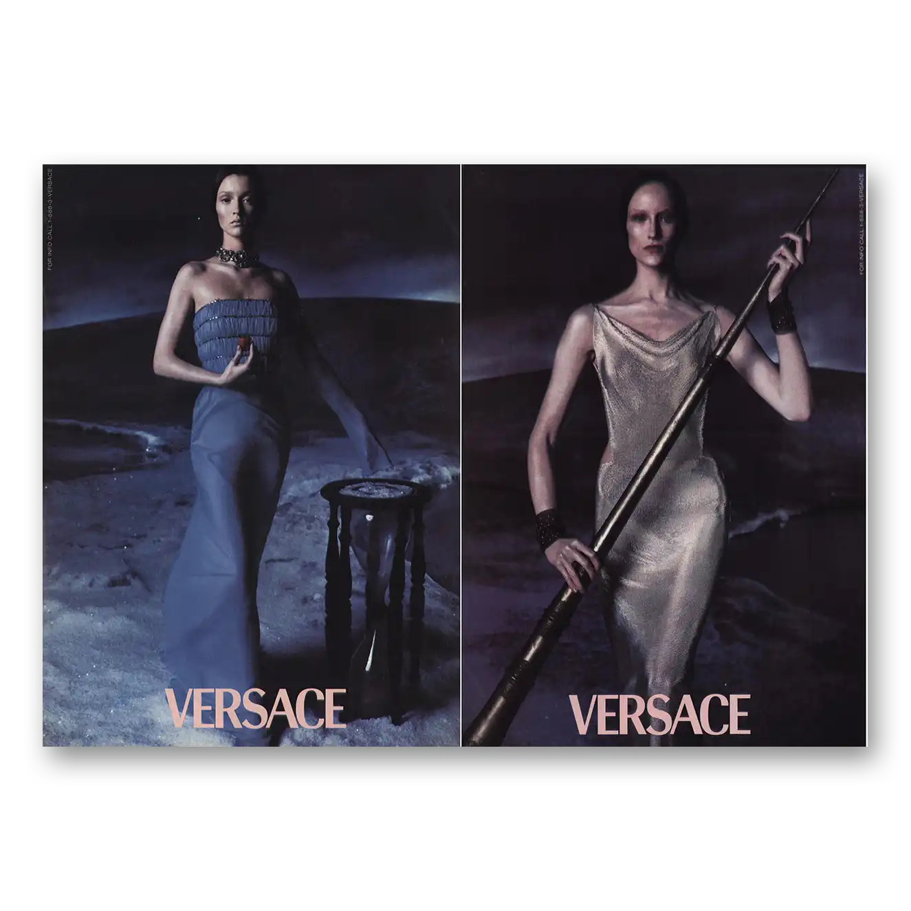 1998 Versace Fashion Fall Winter Collection Vintage Magazine Print Ad