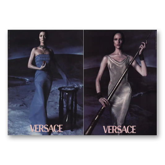 1998 Versace Fashion Fall Winter Collection Vintage Magazine Print Ad