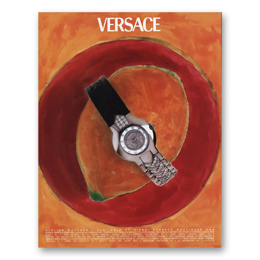 1998 Versace Watches Atelier Watches Vintage Magazine Print Ad