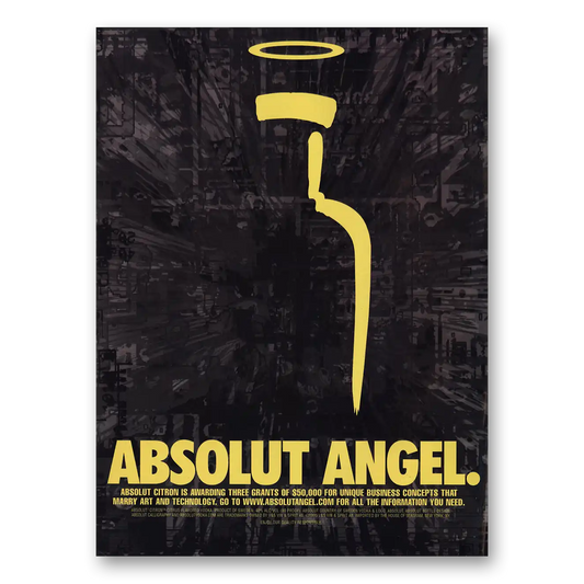 1999 Absolut Vodka Absolut Angel Vintage Magazine Print Ad