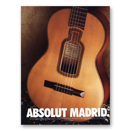 1999 Absolut Vodka Absolut Madrid Vintage Magazine Print Ad