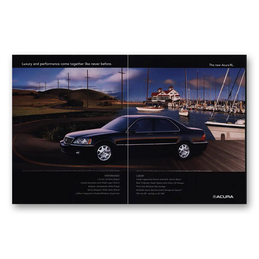 1999 Acura RL Luxury and Performance Come Together Like Never Before Vintage Magazine Print Ad