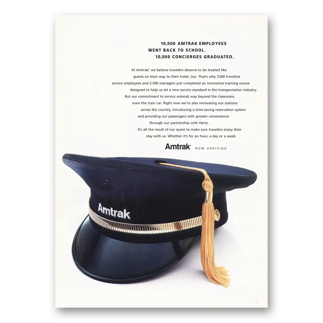 1999 Amtrak Employees Went Back to School Concierges Graduated Vintage Magazine Print Ad