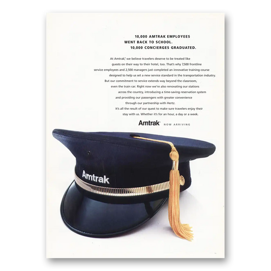 1999 Amtrak Employees Went Back to School Concierges Graduated Vintage Magazine Print Ad