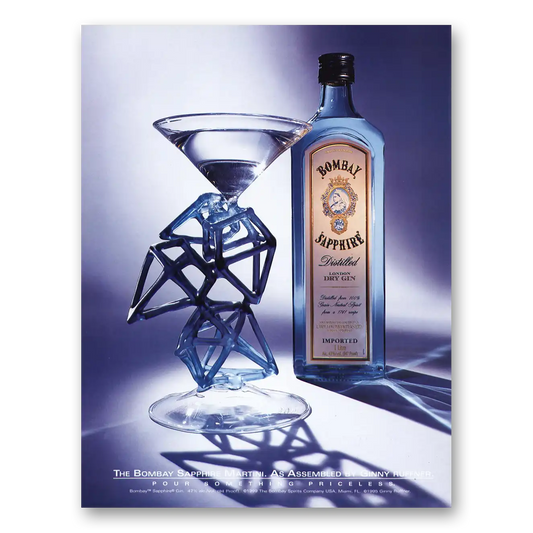 1999 Bombay Sapphire Gin Ginny Ruffner Vintage Magazine Print Ad