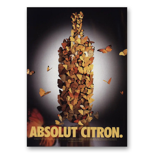 1999 Absolut Vodka Absolut Citron Vintage Magazine Print Ad