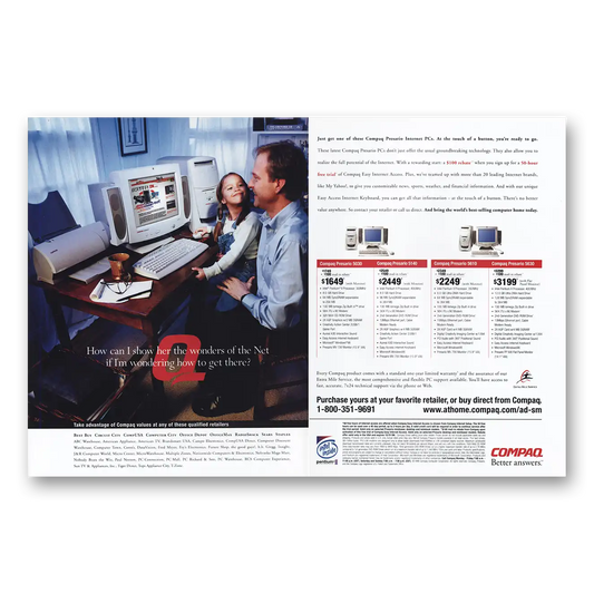 1999 Compaq Computer Wonders of the Net Vintage Magazine Print Ad