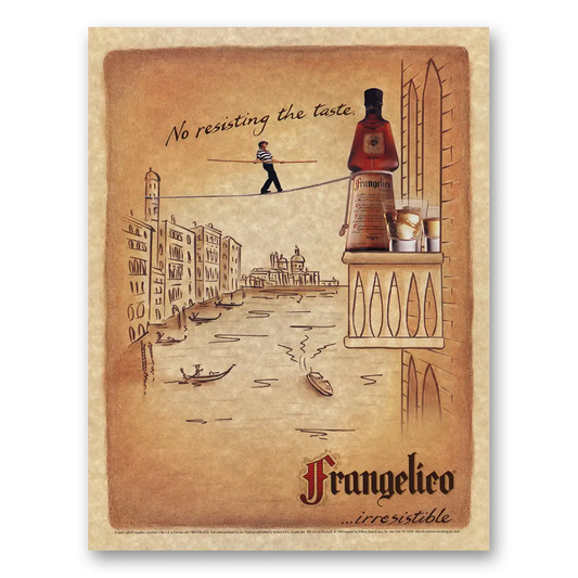 1999 Frangelico No Resisting the Taste Vintage Magazine Print Ad