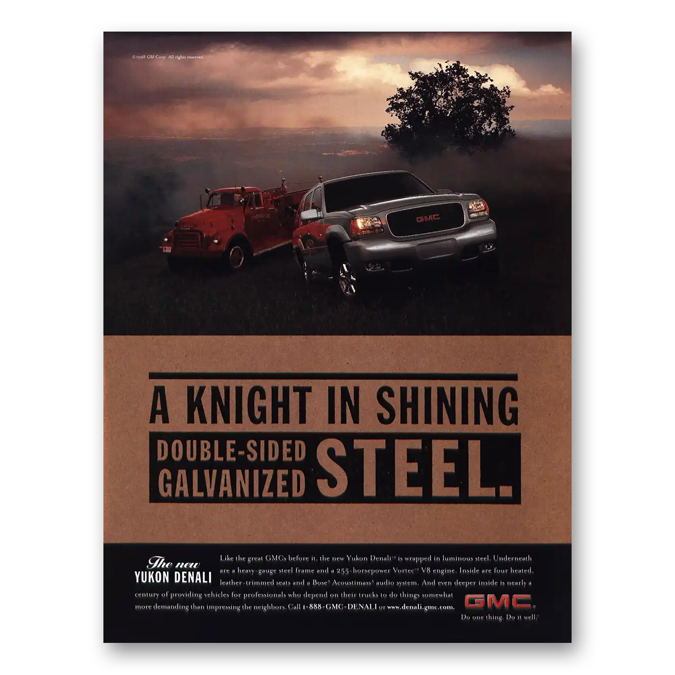 1999 GMC Yukon Denali Knight In Shining Steel Vintage Magazine Print Ad