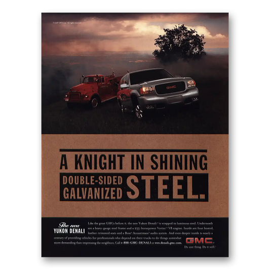 1999 GMC Yukon Denali Knight In Shining Steel Vintage Magazine Print Ad