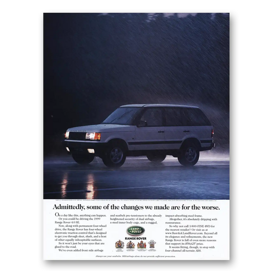 1999 Land Rover Some Changes We Made Are for the Worse Vintage Magazine Print Ad