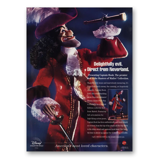 1999 Mattel Direct From Neverland Captain Hook Vintage Magazine Print Ad