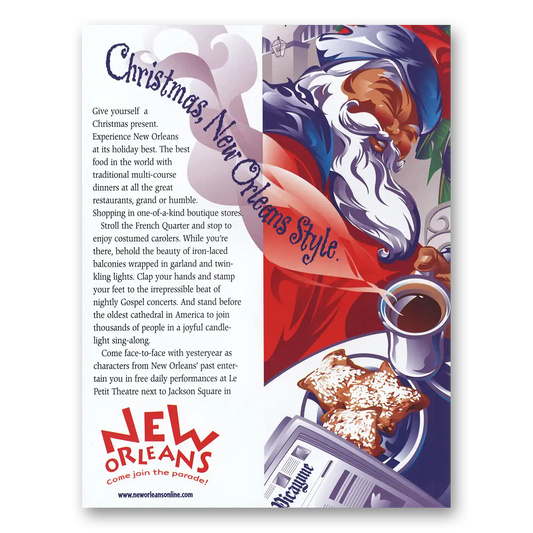 1999 New Orleans Louisiana Christmas New Orleans Style Vintage Magazine Print Ad