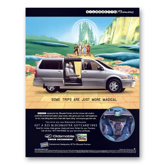 1999 Oldsmobile Silhouette Premiere Wizard of Oz Vintage Magazine Print Ad