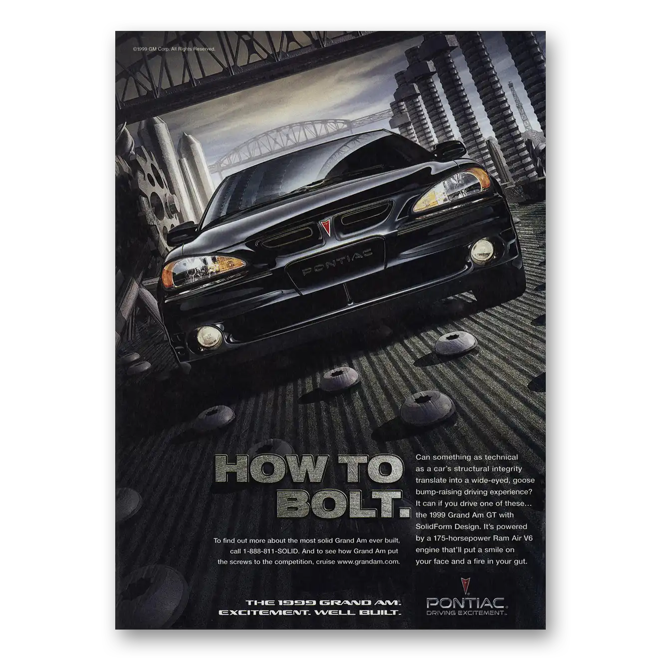 1999 Pontiac Grand Am How To Bolt Vintage Magazine Print Ad