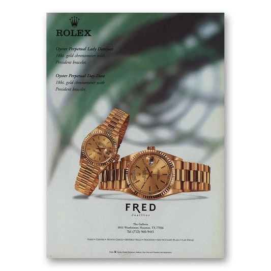 1999 Rolex Oyster Perpetual Vintage Magazine Print Ad