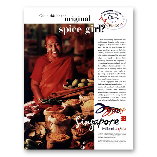 1999 Singapore Original Spice Girl Vintage Magazine Print Ad