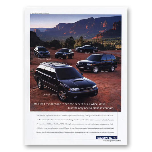 1998 Subaru Benefit of All Wheel Drive Vintage Magazine Print Ad