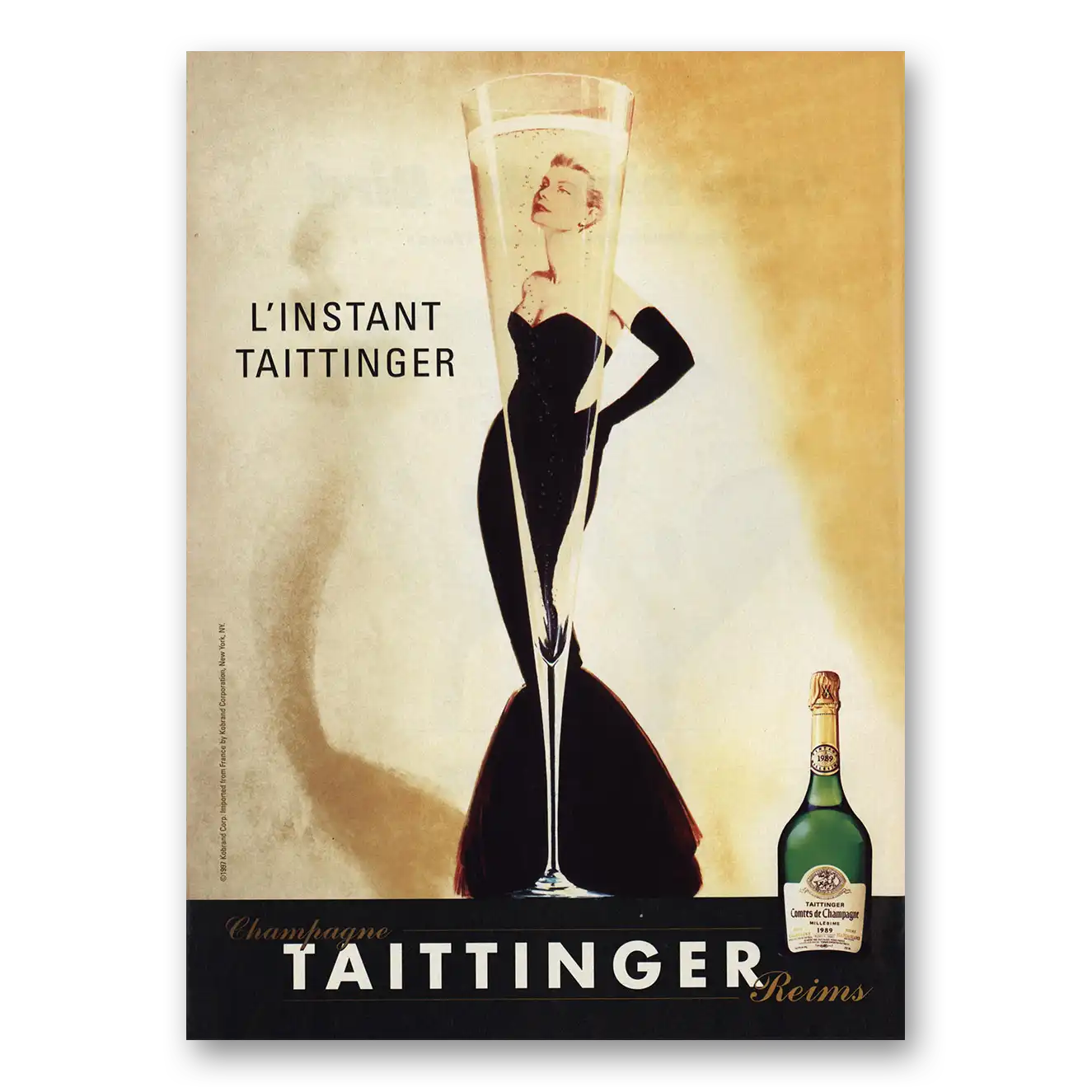 1999 Tattinger Champagne L'Instant Vintage Magazine Print Ad