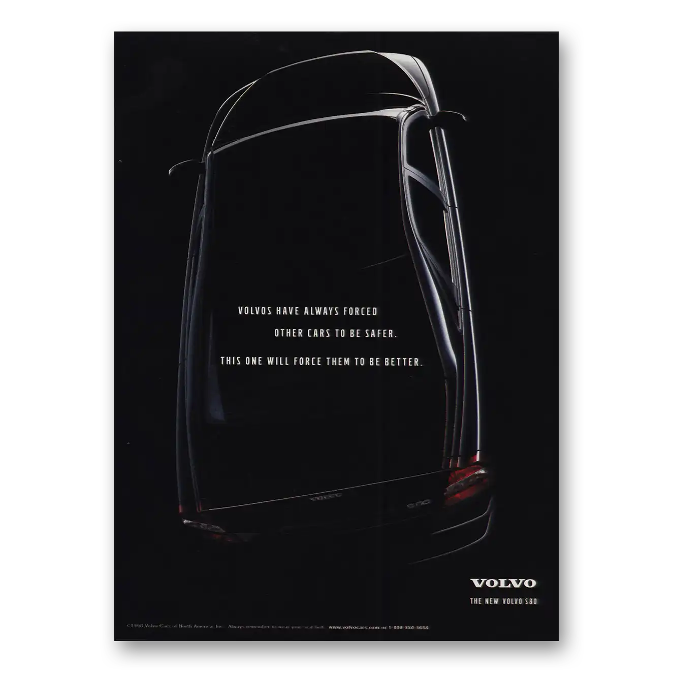 1999 Volvo Always Forced Other Cars To Be Safer Vintage Magazine Print Ad