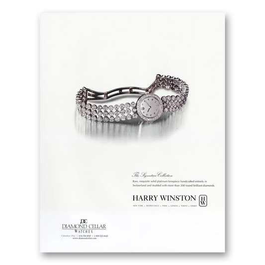 1999 Harry Winston Jewelry Signature Collection Vintage Magazine Print Ad