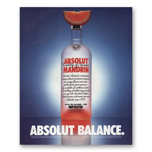 2000 Absolut Vodka Absolut Mandarin Absolut Balance Vintage Magazine Print Ad