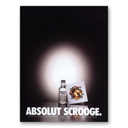 2000 Absolut Vodka Absolut Scrooge Vintage Magazine Print Ad