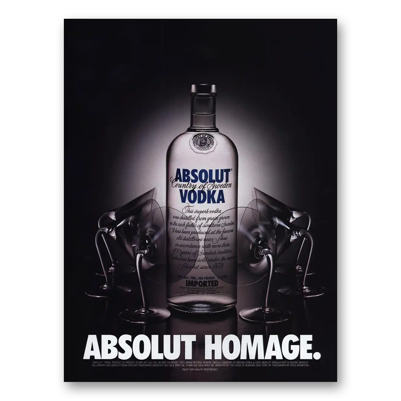 2000 Absolut Vodka Absolut Homage Vintage Magazine Print Ad