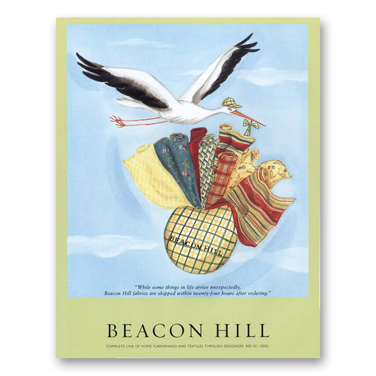 2000 Beacon Hill Stork Things In Life Arrive Unexpectedly Vintage Magazine Print Ad