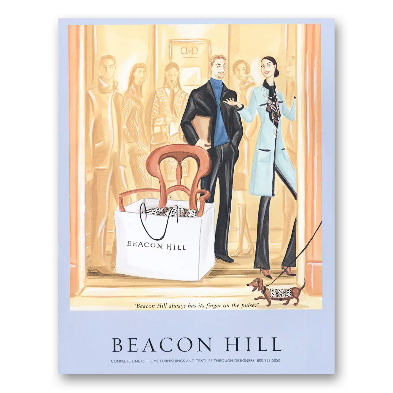 2000 Beacon Hill Always Has Its Finger On the Pulse Vintage Magazine Print Ad