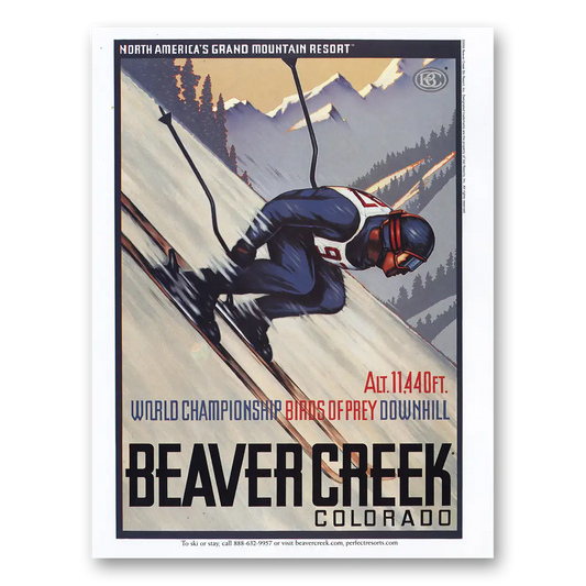 2000 Beaver Creek Resort World Championship Birds of Prey Downhill Vintage Magazine Print Ad