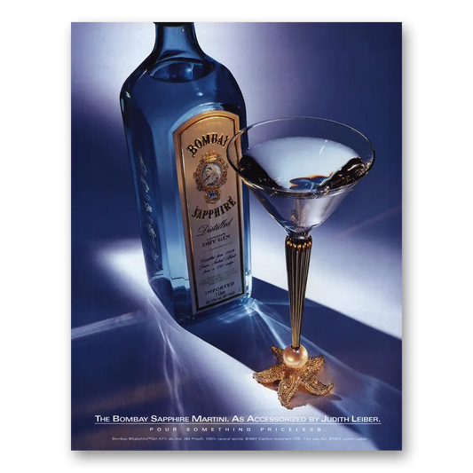 2000 Bombay Sapphire Gin Accessorized by Judith Leiber Vintage Magazine Print Ad