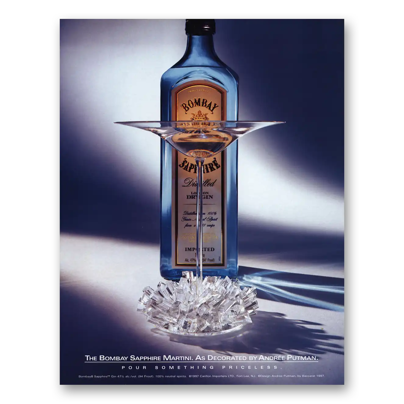 2000 Bombay Sapphire Gin Decorated by Andree Putman Vintage Magazine Print Ad