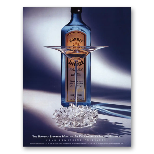 2000 Bombay Sapphire Gin Decorated by Andree Putman Vintage Magazine Print Ad