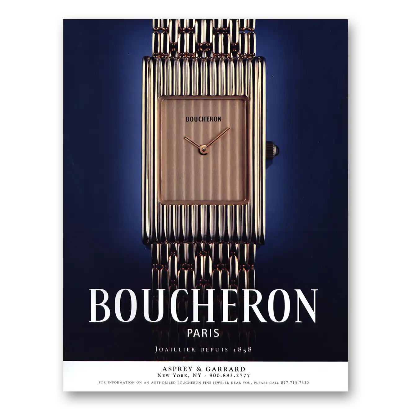 2000 Boucheron Paris Asprey Garrard Vintage Magazine Print Ad