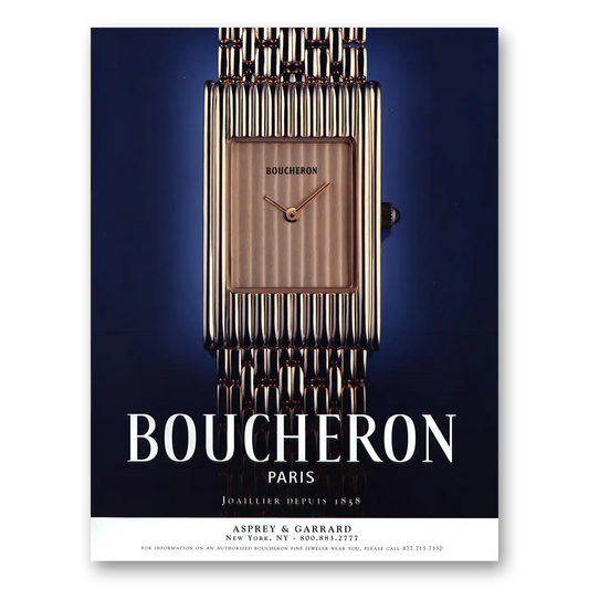 2000 Boucheron Paris Asprey Garrard Vintage Magazine Print Ad