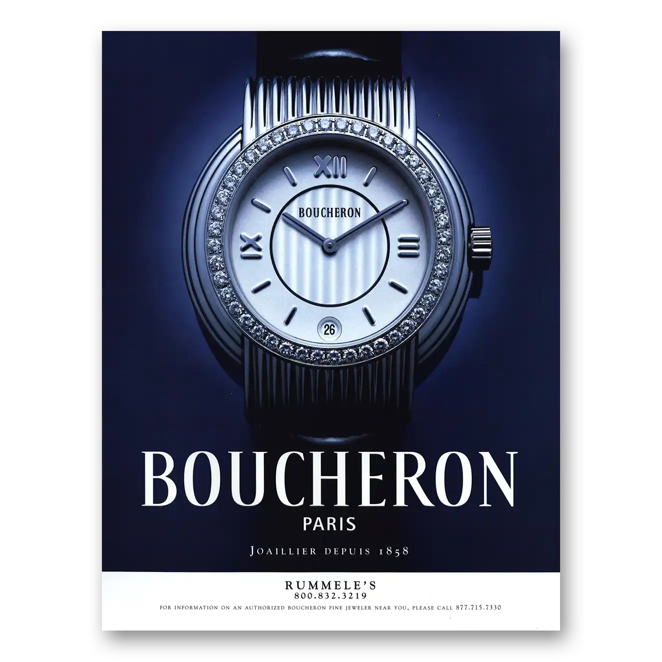 2000 Boucheron Paris Rummeles Vintage Magazine Print Ad