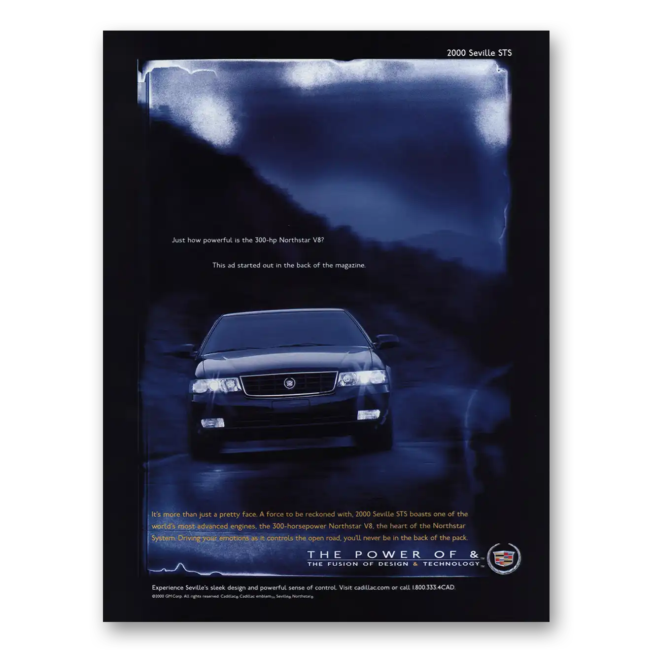 2000 Cadillac Seville Northstar V8 Vintage Magazine Print Ad