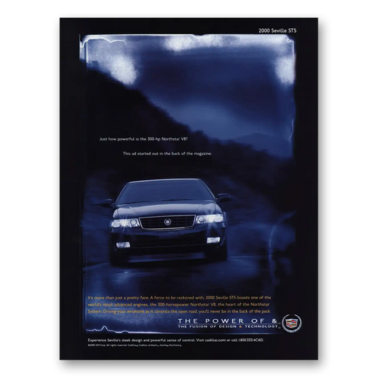 2000 Cadillac Seville Northstar V8 Vintage Magazine Print Ad