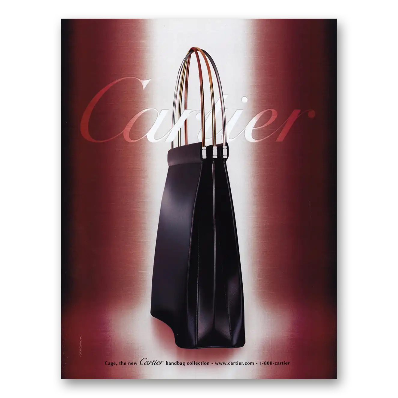 2001 Cartier Cage Handbag Collection Vintage Magazine Print Ad