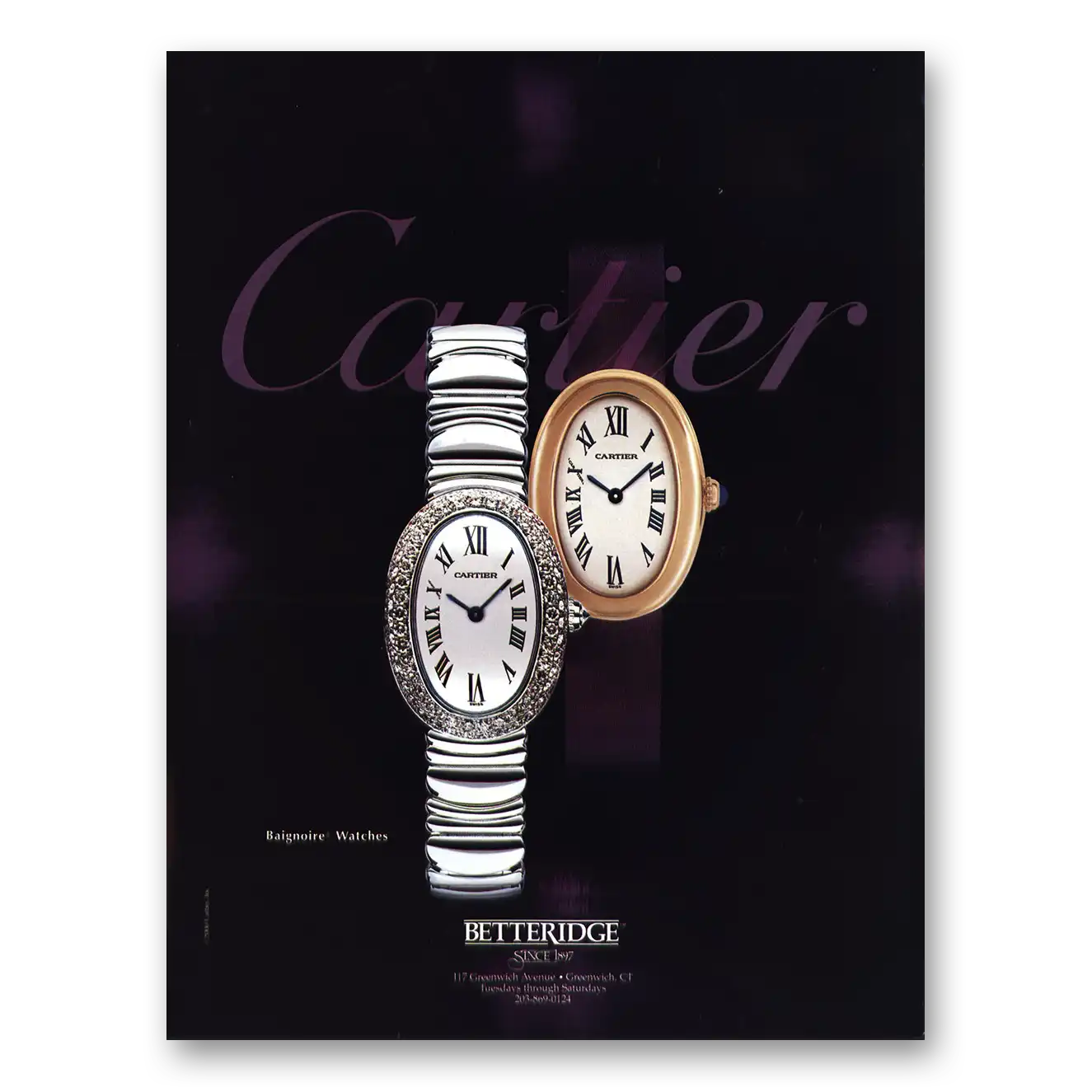 2000 Cartier Watches Baignoire Watches Vintage Magazine Print Ad