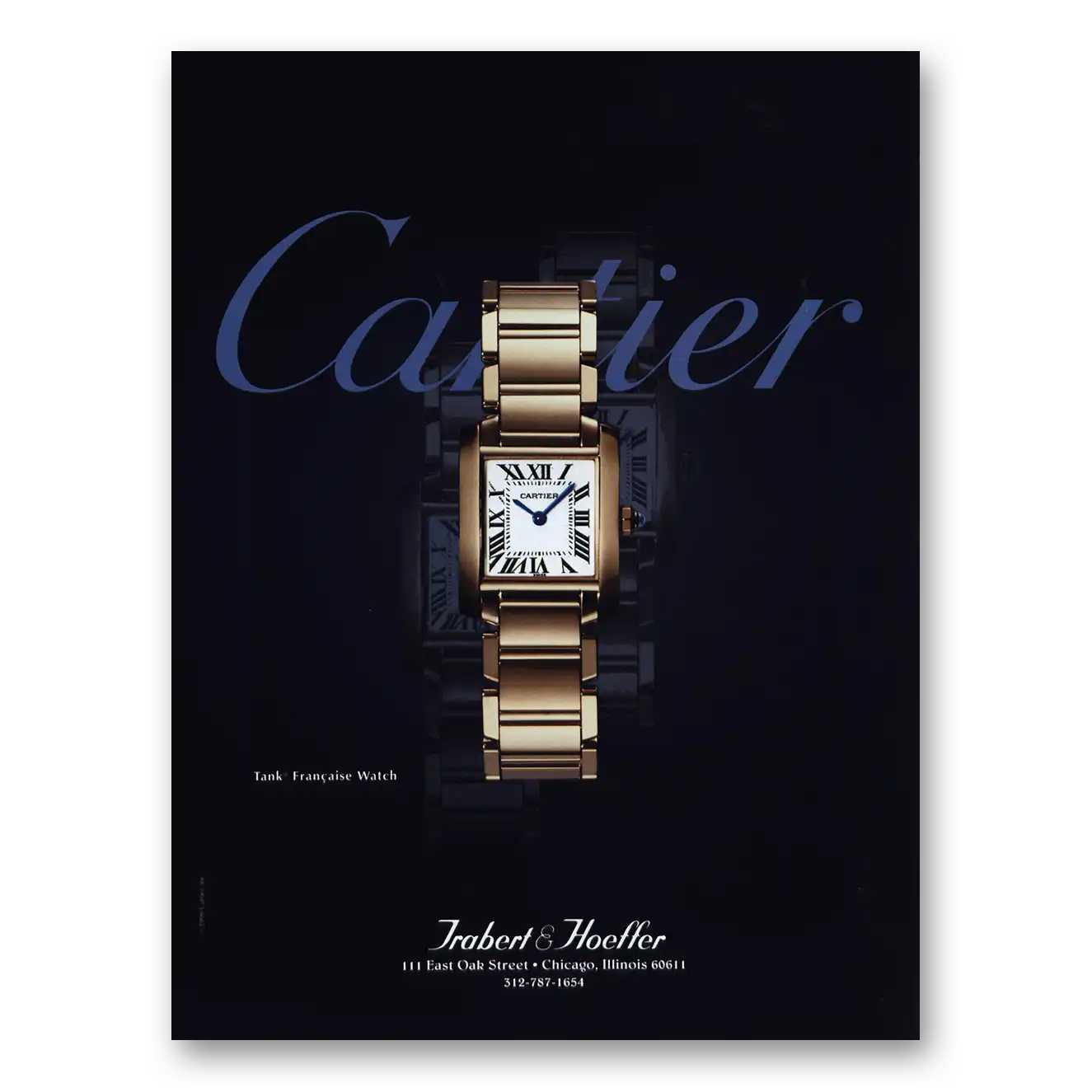 2000 Cartier Watches Tank Francaise Watch Vintage Magazine Print Ad