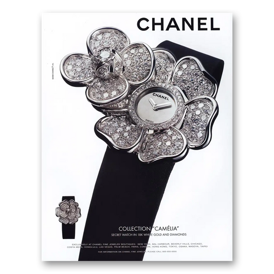 2000 Chanel Watches Collection Camelia Vintage Magazine Print Ad