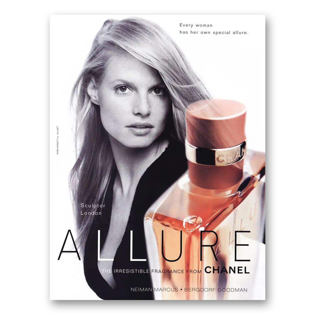 2000 Chanel Allure Perfume Allure Sculptor London Vintage Magazine Print Ad