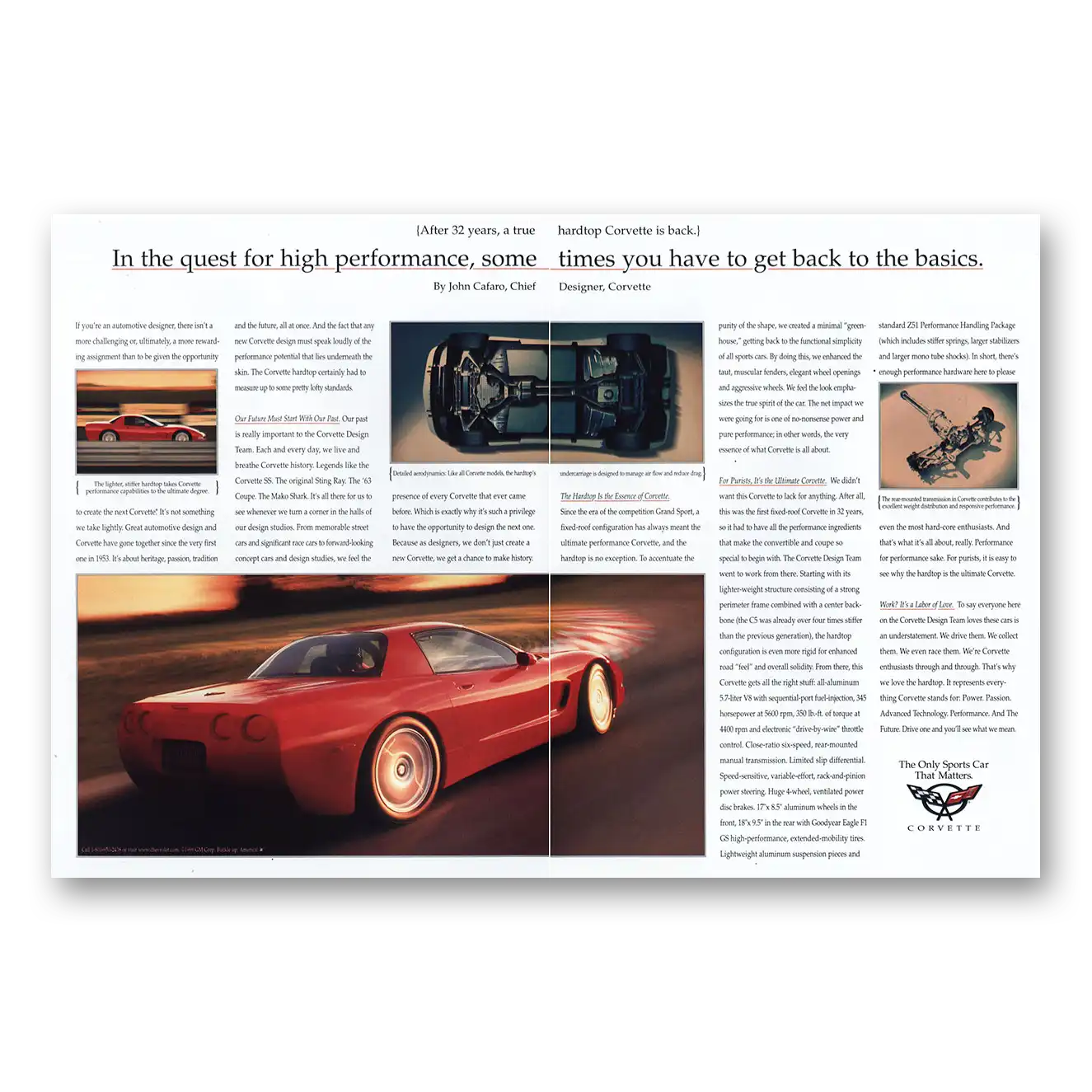 2000 Chevrolet Corvette Quest for High Performance Vintage Magazine Print Ad