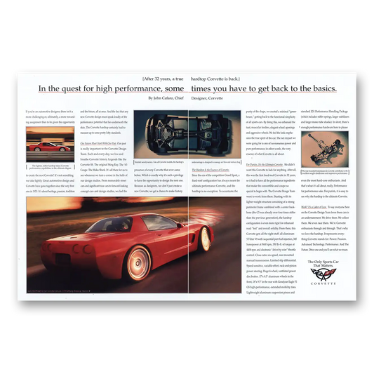 2000 Chevrolet Corvette Quest for High Performance Vintage Magazine Print Ad